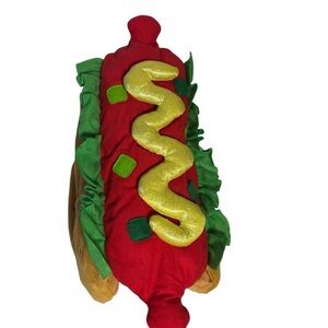 Hot Dog Costume for dog with mustard NWOT Halloween